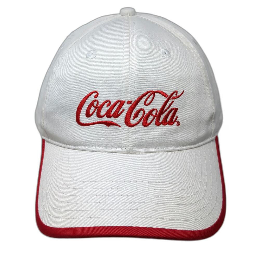 K-Products Coca-Cola Baseball Cap White One Size Red Embroidery Strapback Hat